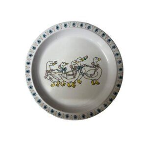 Vintage Melamine Country Ducks Dinner‎ Plate 9” - Floral Cottagecore Dinnerware